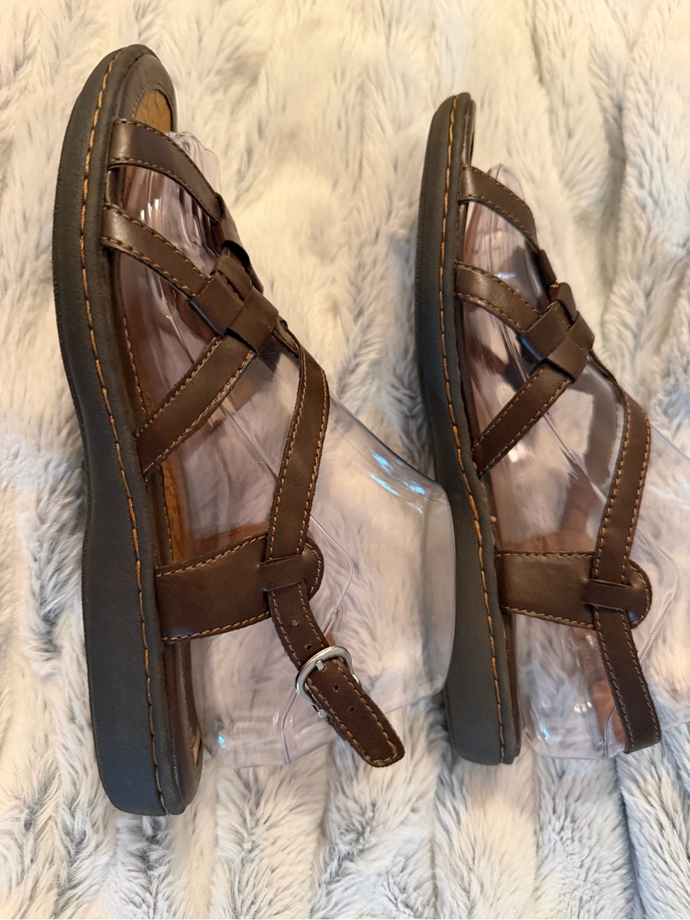 B.o.c. Brown Women’s Crisscross Strap Sandals Sz 7 - Picture 9 of 14